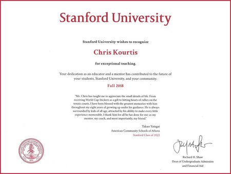 Stanford University recognizes ACS Athens faculty
