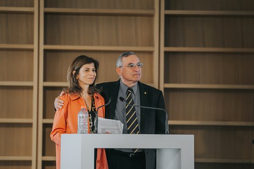 Artemis A. Zenetou, Executive Director of the Fulbright Foundation in Greece and Dr. Stefanos Gialamas, President of the American Community Schools of Athens (Credit: Mariza Kapsabeli/ Stavros Niarchos Foundation Cultural Center).