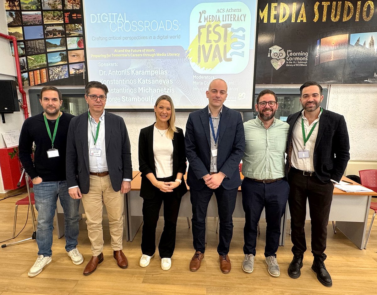 Moderator Marla Coklas, Michael Januzzi, George Stampoulis, Kostis Katsanevas, Dr. Antonis Karabelas, Konstantinos Michanetzis